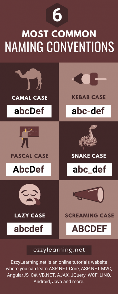 6 Most Common Naming Conventions (Infographic)